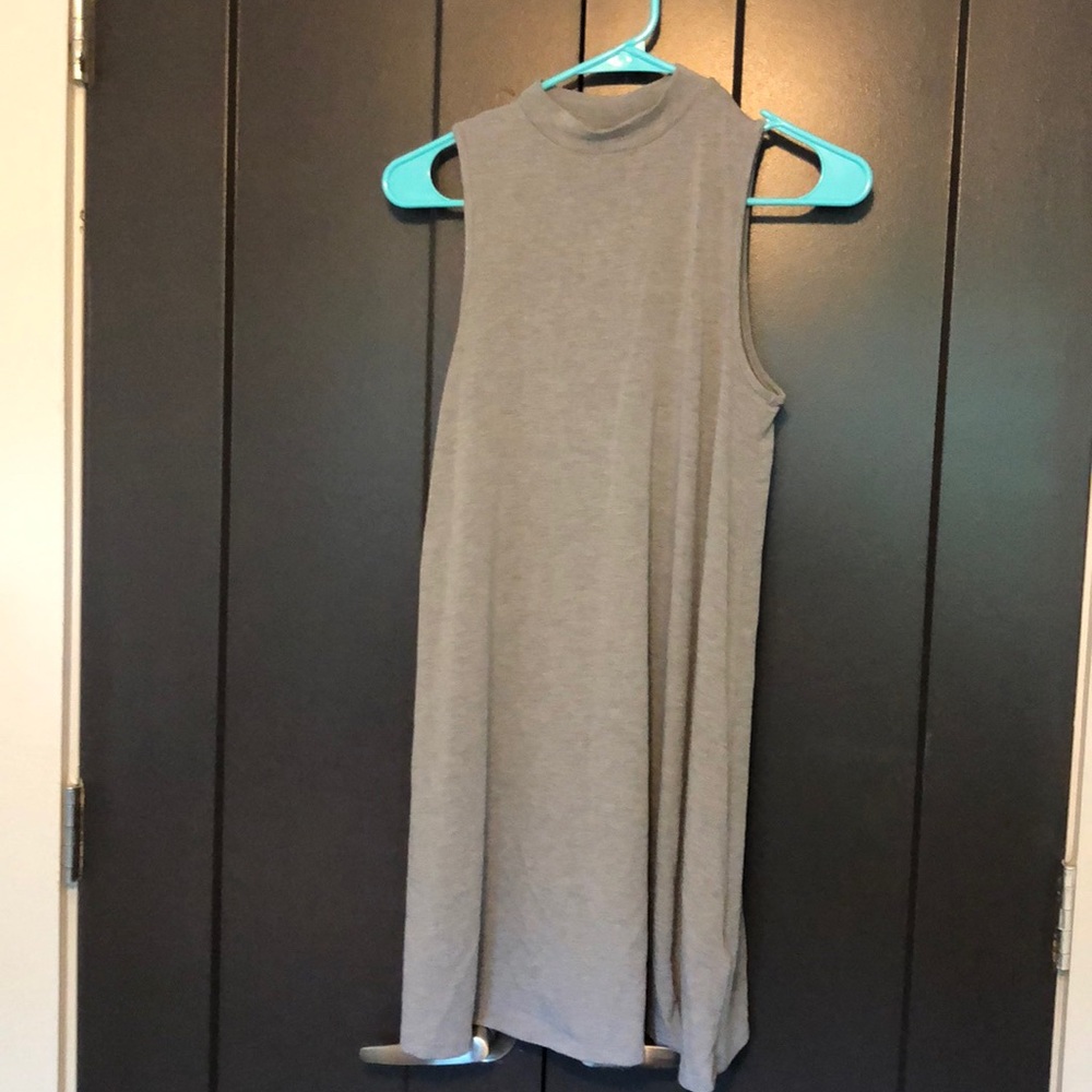 Gray high neck shift dress